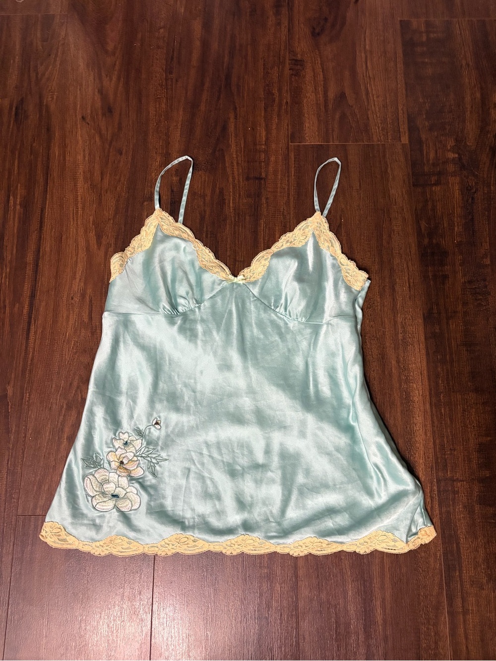 Vintage Silk Banana Republic Mint Green Lace Trim Camisole